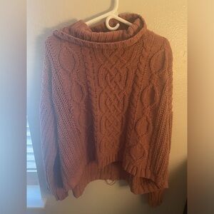 Love tree pink cowl neck sweater